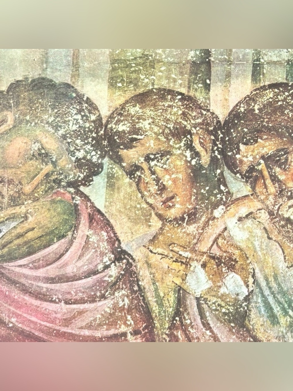 Mourning Apostles Original 60s Vintage Fine Art Print Poster Medieval Yugoslavia